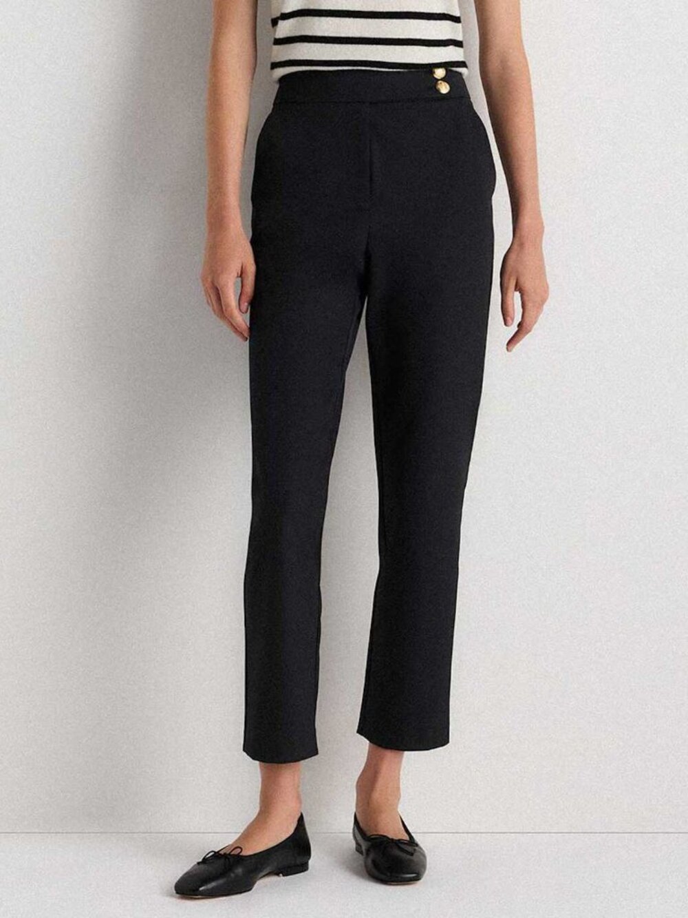 Quince Scuba Slim Ankle Pants in Black 4